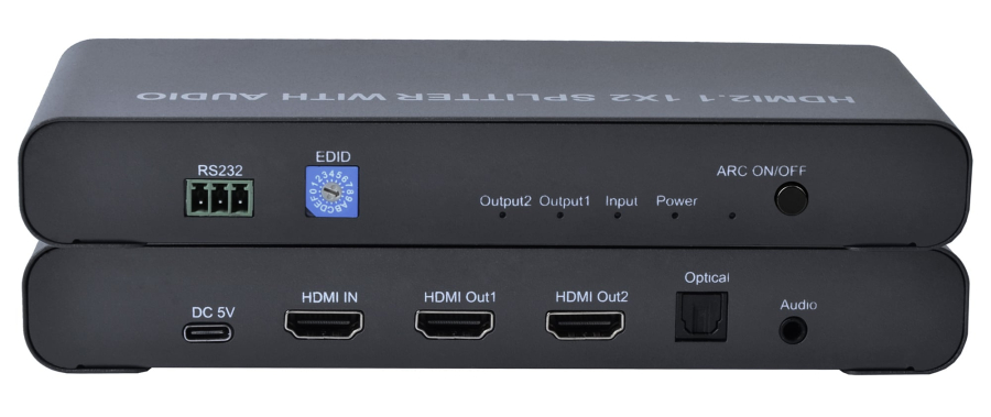 Splitter HDMI 2.1 8K 1 in 2 out con SPDIF e Audio 3.5mm Stereo